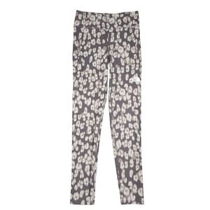 The North Face Girls Leopard Print‎ FlashDry Leggings Size L 14 16 Gray